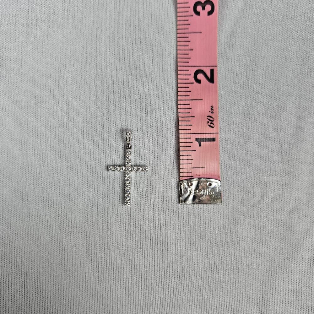 Silver Cross Pendant 925 Moissanite - Picture 9 of 10